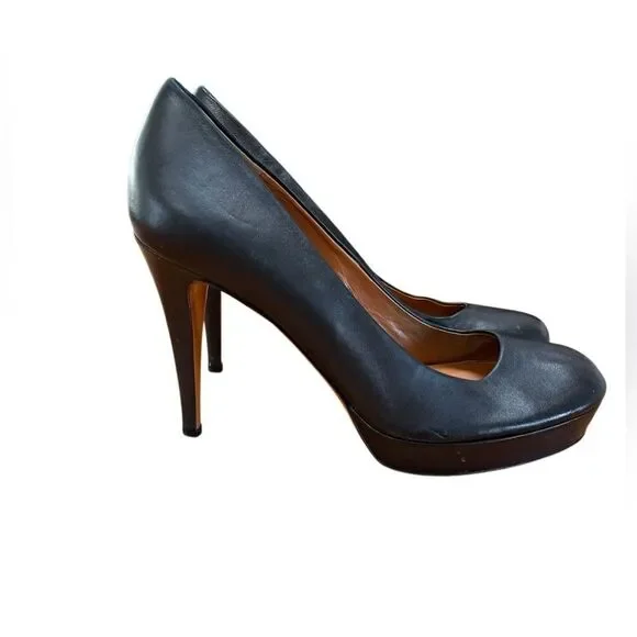 Gucci Nappa Charlotte Pump Stiletto Heels in Black Leather EU 38 US 8 MSRP $540 - Picture 2 of 10